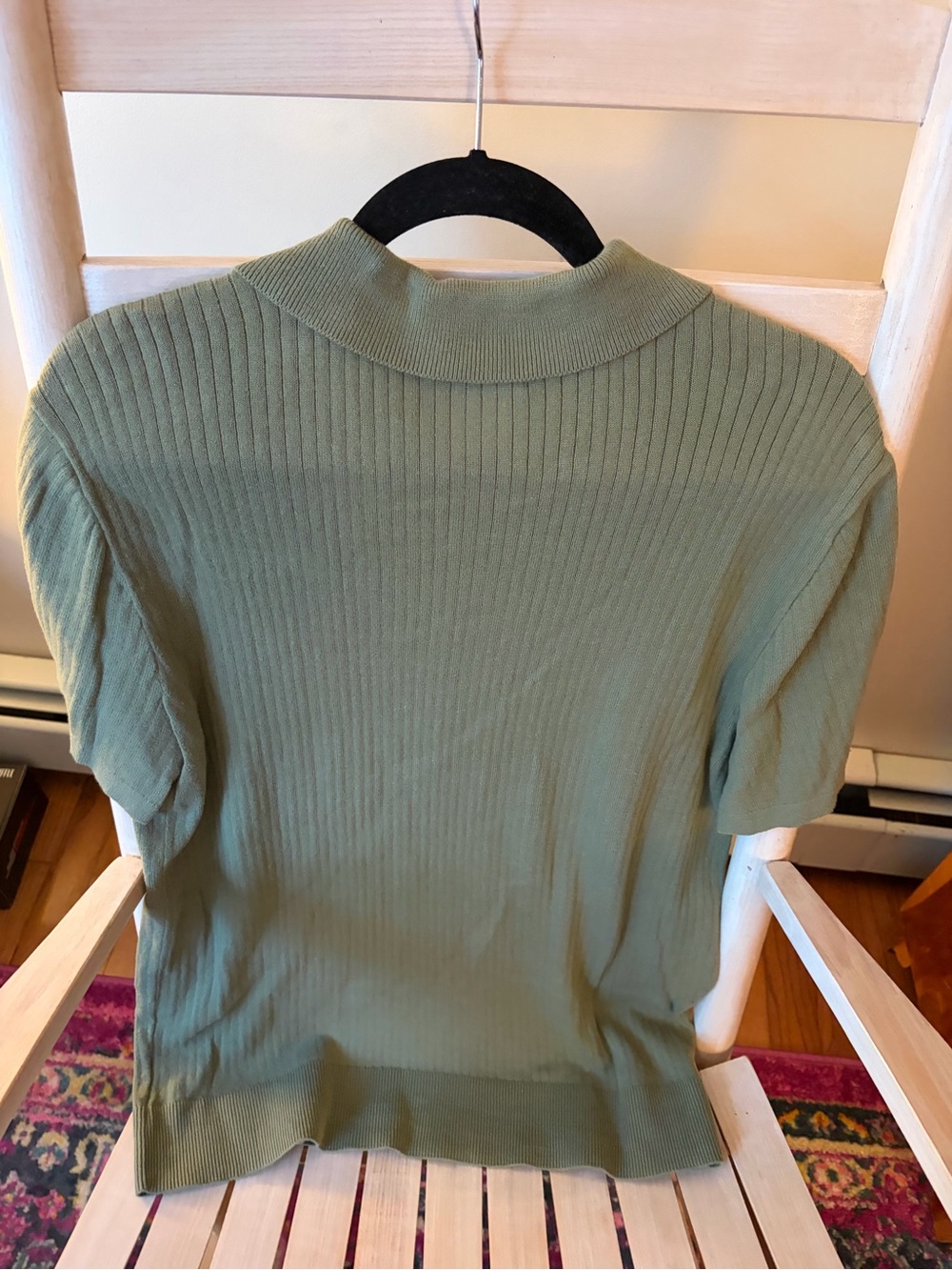 Mens Old Navy Olive Green Ribbed Polo Sweater - Picture 3 of 3